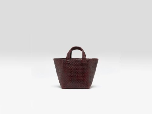 Kub mini woven leather bag (262 / W / WINE)